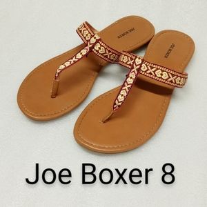 NWOT Joe Boxer size 8 women's sandals/flip-flops with embroidered strap
